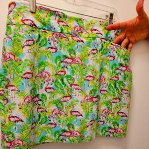 Womens Golf Skort Flamingo Print